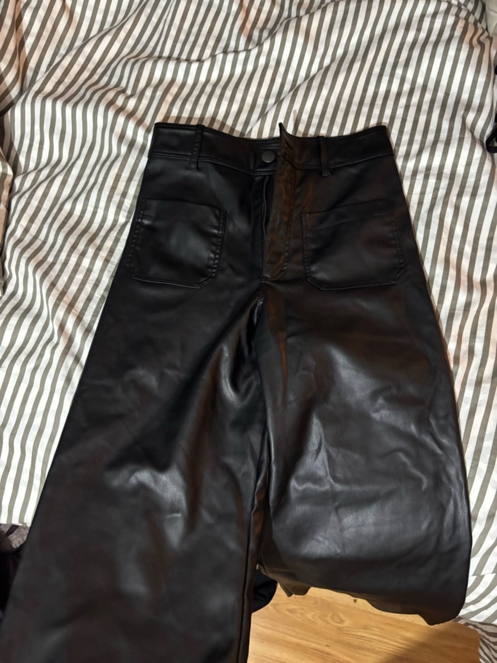 Zara Black Faux Leather Pants